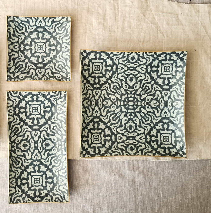 Bandeja Rectangular estampado azul