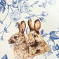 Plato Redondo 25cm Conejo con fondo azul