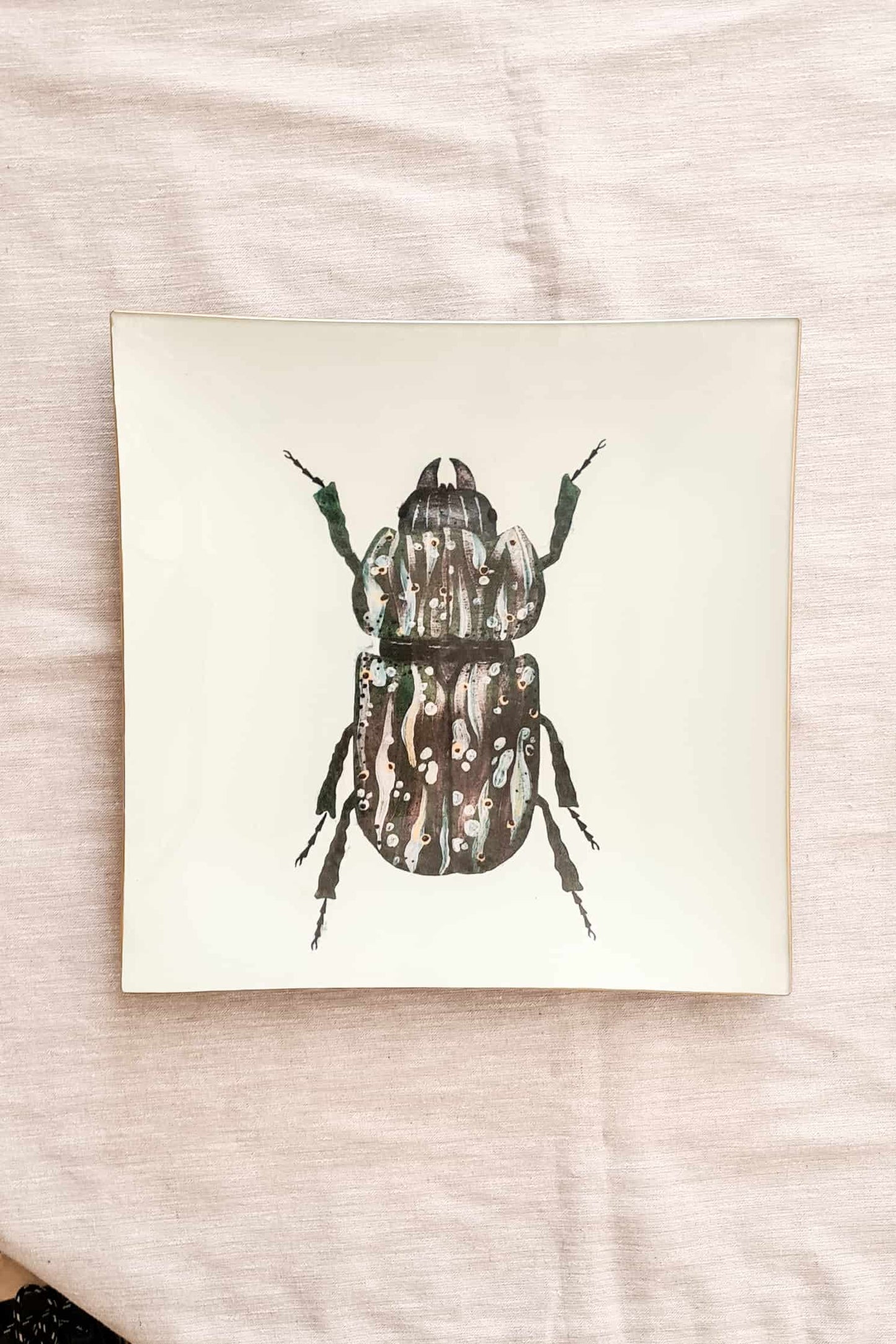 Bandeja Cuadrada 30cm Escarabajo invierno verde
