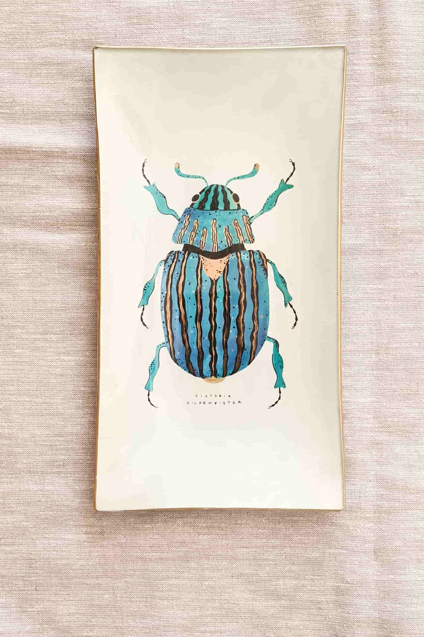 Bandeja Rectangular mediana Escarabajo Azul