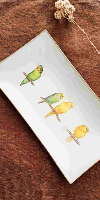 Bandeja Rectangular mediana animales Pájaros