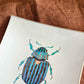 Plato Cuadrado Joyero16cm Escarabajo azul