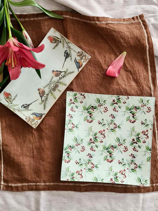 Conjunto Bandejas Navidad Pájaros