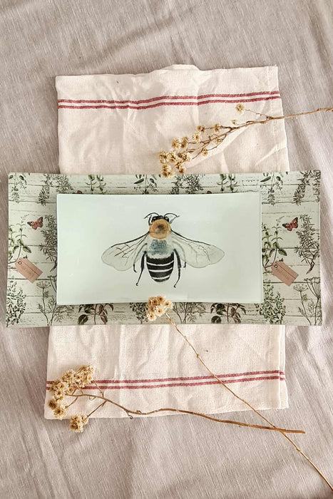 Bandeja rectangular grande abejas